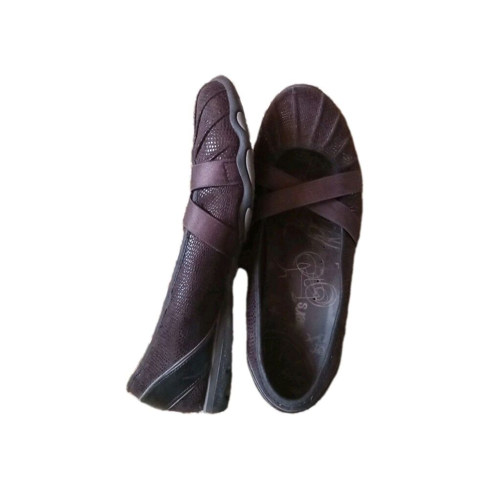 SKECHERS Women's Brown Mary Jane Flats Size 7.5 Criss Cross Strap Comfort Shoes - Picture 6 of 9
